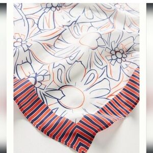 Maeve Floral Scarf with Red and Blue Accents by Anthropologie
